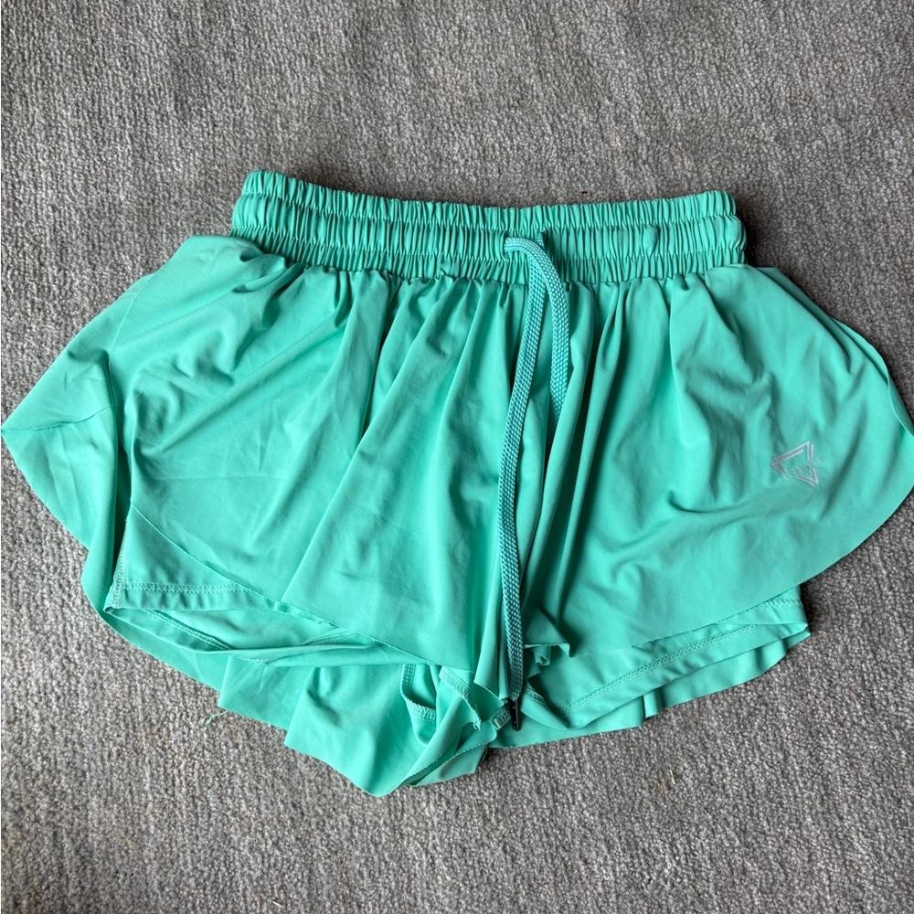Women's Teal Athletic Flowy/Butterfly Shorts